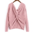 thumbnail image 1 of Chandail d'Hiver en Tricot pour Femmes, Col en V, Mi-Long, avec Perles, 1 of 6