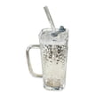 thumbnail image 2 of JZCHUNTOY Glass Water Cup 1 Pack, 8.5 oz Transparent Glass Drinking Cup with Lid, Handle and Straw, BPA Free Leakproof Beverage Cup, Reusable Drinking Glass for Juice, Coffee, Water and Daily Use, 2 of 7