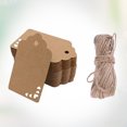 thumbnail image 3 of MasteelfCA 50PCS Wavy Shape Head Hollowed Out Love Heart Hollowed Pattern Kraft Paper Tag With 5 Meters Long Hemp Rope, 3 of 7