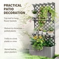 thumbnail image 4 of Outsunny Raised Garden Bed with Trellis and Plant Shelf, Grey, 4 of 10