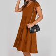 thumbnail image 4 of LOVZFMLL Dresses Women's Summer Solid Color SleevelessV-Neck Dress, 4 of 8