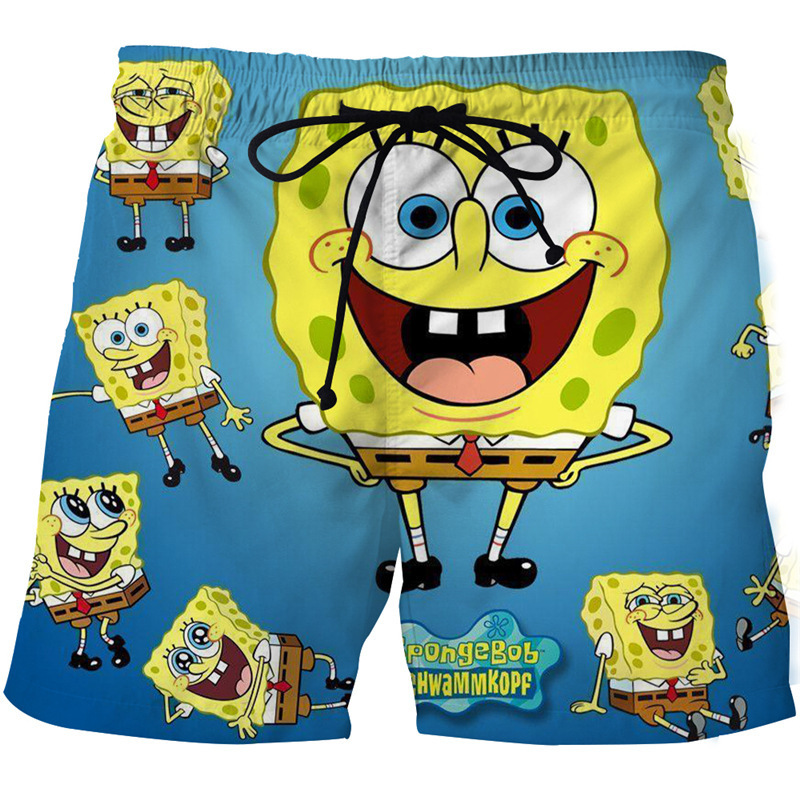 Bob L'éponge Short de Plage à Imprimé pour Hommes