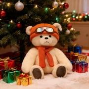 Dvkptbk Artisan Teddy Bear Plush Toy Teddy Bear Toy Classic Hooded Brown Bear Doll with Soft Collectible Stuffed for Christmas Year Gift Plush Toys Home Essentials