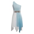 thumbnail image 3 of Jhaoyu Robe de Danse Asymétrique pour Filles Enfants, Robe de Prière Liturgique à Blocs de Couleur Bleu Clair 16, 3 of 7