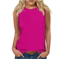 thumbnail image 1 of Erwazi Débardeurs d'Été pour Femmes Grande Taille Col Rond Sans Manches Chandails Basiques pour Femmes T-Shirts Décontractés Amples, 1 of 4
