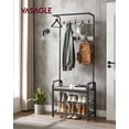 thumbnail image 2 of VASAGLE Coat Rack, Hall Tree with Shoe Bench for Entryway, Entryway Bench with Coat Rack, 4-in-1, with 9 Removable Hooks, a Hanging Rod, 13.3 x 30.3 x 72.1 Inches, Greige and Black UHSR40MB, 2 of 2