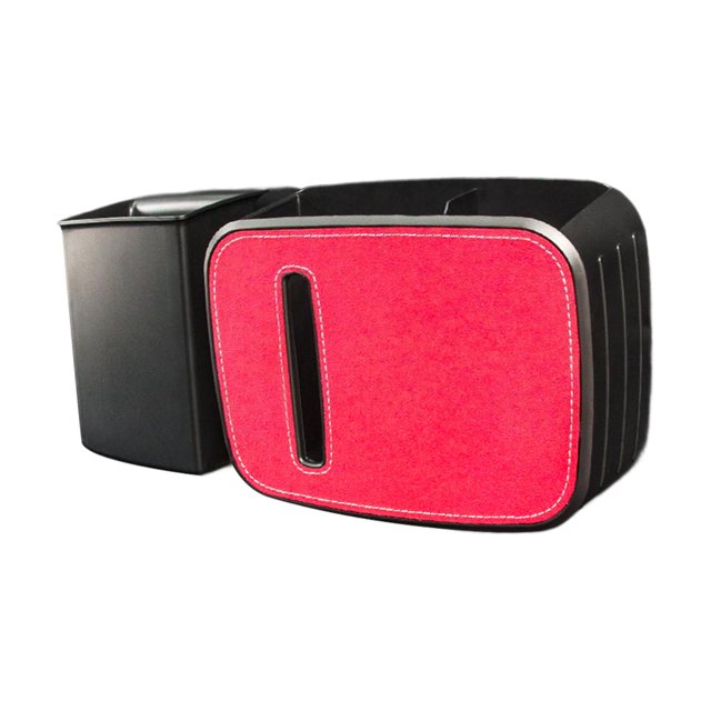 Miulika Car Front Back Seat Organizer Vehicle Accessories Detachable Garbage Can Red