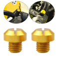 thumbnail image 4 of 2Pcs Moto M10x1.25 Specchietto Retrovisore Filettatura Tappi per Fori Bulloni Gold Positive, 4 of 8