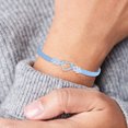 thumbnail image 2 of Heart Shape Peach Flower Woven Bracelet Cute Heart Shape Design Adjustable Sliver Transship Bracelets For Womens Girls, 2 of 3