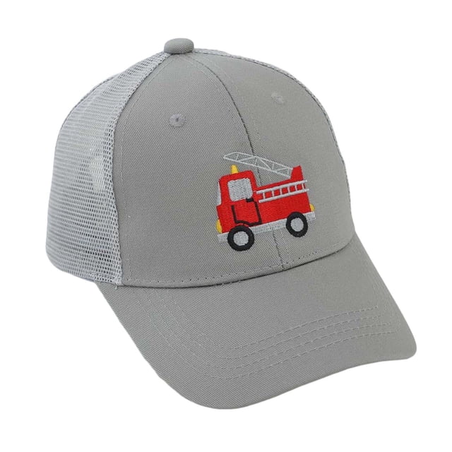 MIASHUI Cute Embroidery Kids Baseball Cap Adjustable Mesh Hat for Boys Girls,Grey,2-8 Years