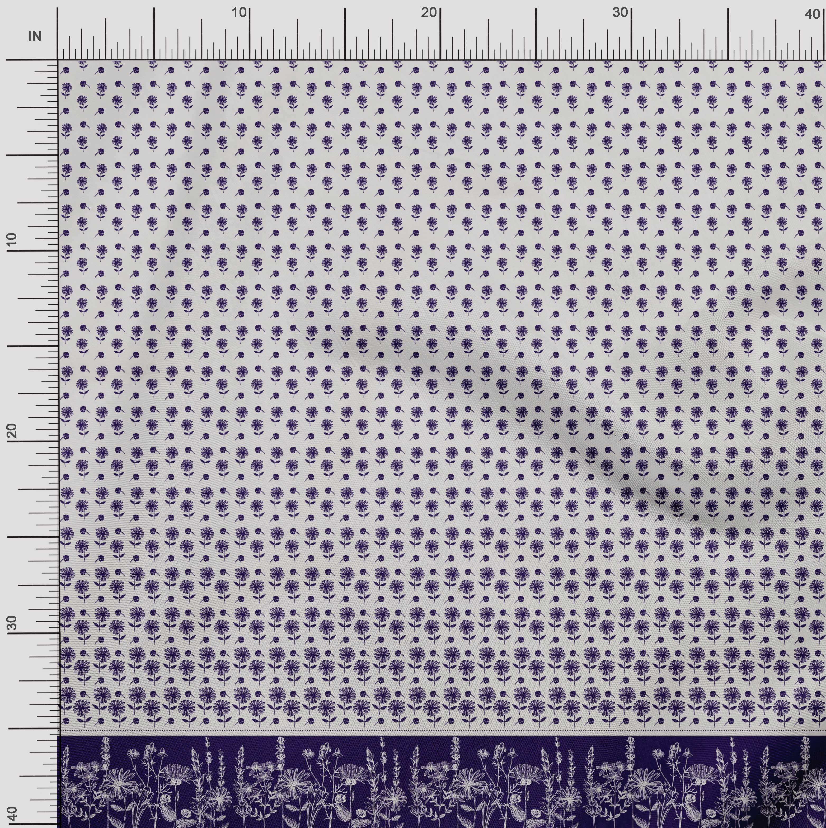 Soimoi Poly Georgette Fabric Bud & Floral Panel Print Fabric by The Yard 42 Inch Wide