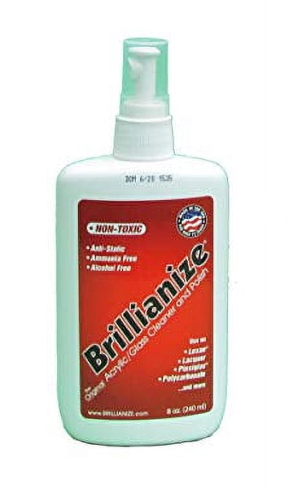 Brillianize 8 Ounce (240 ml) Plastic Cleaner in Pump Spray Bottle