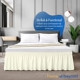 thumbnail image 3 of Wrap Around Bed Skirt 21" inch Drop Easy Care Microfiber Made Bedskirts (Queen-Ivory), 3 of 6