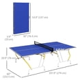 thumbnail image 4 of Soozier Full Size Ping Pong Table, Table de tennis de table pliante, Bleu, 4 of 9