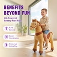 thumbnail image 3 of PonyCycle Kid-Powered Ride-On Horse Toy, No Battery, Hand Brake, Ages 4-7, Light Brown, E436, 3 of 11