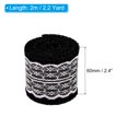thumbnail image 2 of Unique Bargains 2.4' Wide 2.2 Yards Burlap Ribbon White Lace Roll Wrapping Fabric Crafts Roll Black 2 Pack, 2 of 6