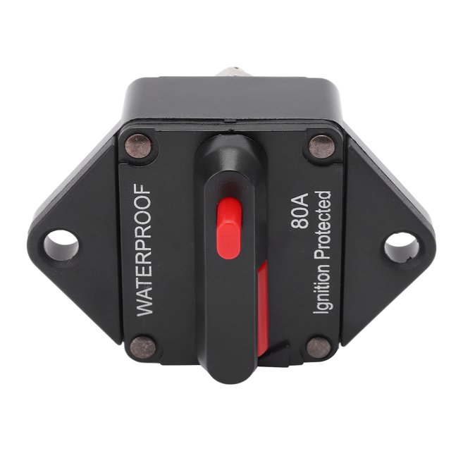 Disjoncteur, Étanche 32V Réinitialisation Manuelle Protecteur de Surcharge avec Interrupteur pour Voiture Bateau Camion Bus RV ATV 80A