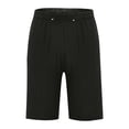 thumbnail image 3 of Plebaso Mens Shorts Summer Beach Shorts with Drawstring Solid Color Lightweight Vacation Pocket Shorts, 3 of 6