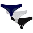 thumbnail image 1 of Srobpty Culottes String Taille Basse pour Femmes, 3 Pcs String d'Été Sans Coutures Respirant Taille Basse sous-Vêtements pour Femmes, 1 of 2