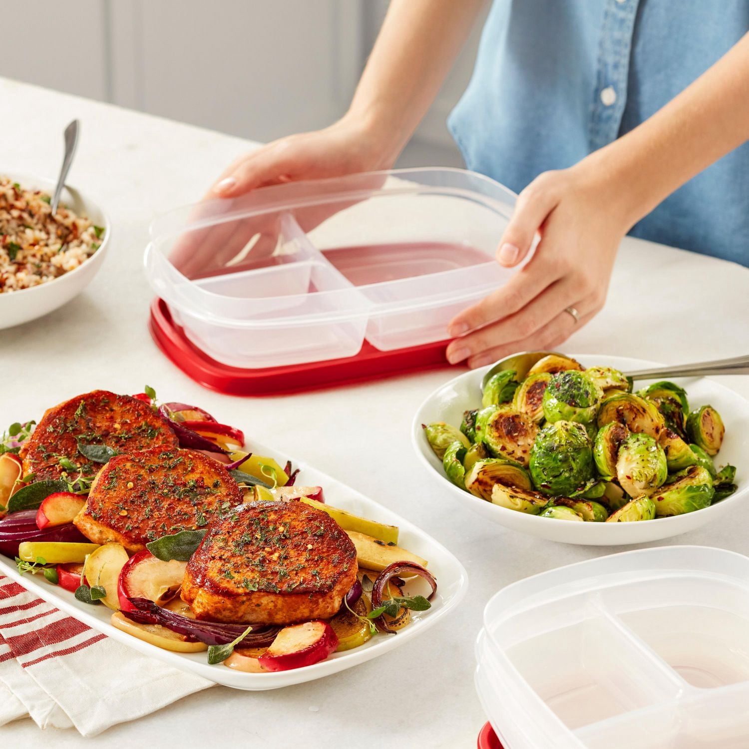Contenants de conservation des aliments Rubbermaid avec couvercles EasyFindLids, ensemble de 40 pièces