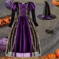thumbnail image 2 of 2025 Girls Outfits&Set Witch Set Ropa De Niña For Witch Sweatpants Outfits For Teens Dress With Hat Clothes Purple For Clothes, 2 of 9