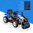 thumbnail image 4 of Costway Rouleau Compresseur pour Enfants 12 V Tracteur Électrique Télécommandé avec Musique et Lumière DEL Bleu, 4 of 10