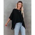 thumbnail image 3 of Women's Oversized Batwing Tops Casual Round Neck Half Sleeve Irregular Blouse Shirts, 3 of 6