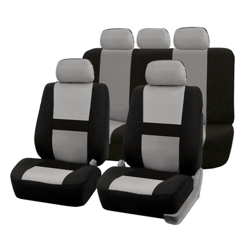 Yeacher 9 Pcs Housse de Siège Auto Coussin de Protection pour Véhicule Quatre Saisons Universel Enveloppement Complet Appuie-Tête