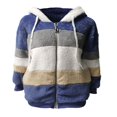 thumbnail image 4 of Women Fuzzy Fleece Hooded Coat Open Front Color Block Fluffy Hoodies Jacket Outwear with Pockets, 4 of 6