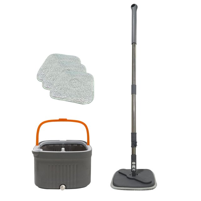Self-Separating Mop and Bucket Set with Telescopic Stainless Steel Handle, Water-Saving System for Efficient Floor Cleaning