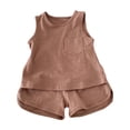 thumbnail image 1 of Birdeem Ensemble Débardeur Décontracté Sans Manches pour Filles, Col Rond, Bretelles, Pantalon Court Ample, 1 of 8