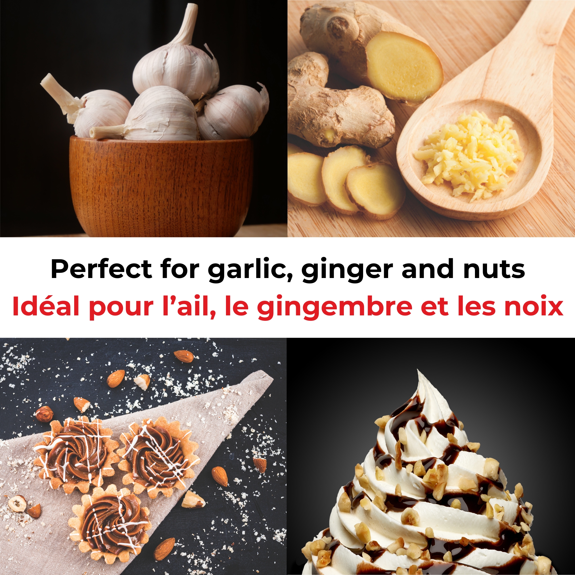 Starfrit Mini Rolling Chopper, Dual Stainless Steel Blades, Non-Slip Base, Ergonomic Design, Dishwasher Safe, Ideal for Garlic, Herbs, Nuts