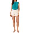 thumbnail image 2 of INSPIRE CHIC Chemisiers de Travail Sans Manches pour Femmes à Volants Plissés Hauts CHIC Vert Viridian TP, 2 of 6