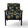 thumbnail image 4 of Designart "Twilight Serenity In The Tropics I" Gold Tropical Upholstered Accent Chair - Tropical Arm Chair For Bedroom, 4 of 7