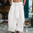 thumbnail image 1 of Men Solid Casual Pockets Outdoor Straight Type Elastic Waist Pants Trousers, 1 of 6