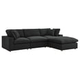 thumbnail image 4 of Modway Commix 4 Piece Down Filled Overstuffed Sectional Sofa Set in Black, 4 of 10