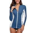 thumbnail image 1 of Charmo Womens Rash Guard Shirt Long Sleeve Raglan Sun Protection Swim Shirt Bathing Suit UPF 50, 1 of 5