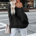 thumbnail image 4 of RKSTN Chandails pour Femmes Mode Manches Amples Chandail à Enfiler Hauts Blouse Chandail Tricoté Chandails d'Automne, 4 of 5