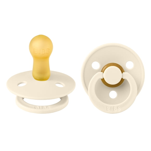 BIBS Pacifiers - Colour Collection | BPA-Free Baby Pacifier | Made in Denmark | Set of 2 Ivory Color Premium Soothers | Size 6-18 Months