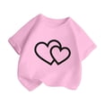 thumbnail image 3 of LUOGENLI T-Shirt pour Filles Enfant Filles Mignon Graphique Col Rond Manches Courtes Tee Été Décontracté T-Shirt Longues Chemises pour Filles Coton 1-2 Ans, 3 of 5