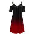 thumbnail image 3 of Fridja Robe d'Été Femme Épaules Dénudées Manches Courtes Fermeture Éclair Col en V Robe Courte, 3 of 5
