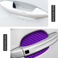 thumbnail image 4 of 4PCS Car Door Handle Sticker, Carbon Fiber Anti-Scratches Car Door Cup Protector, Non-Marking Auto Door Handle Protective Film, Universal for Most Car Handles,Purple，90mm-100mm, 4 of 5