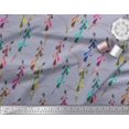 thumbnail image 3 of Soimoi Gray Poly Georgette Fabric Colorful Flower Watercolor Decor Fabric Printed BTY 52 Inch Wide, 3 of 3