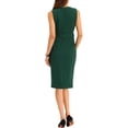 thumbnail image 3 of INSPIRE CHIC Robe Midi Élégante Sans Manches pour le Travail pour Femme, Col Rond, Moulante, Fourreau, S Vert, 3 of 5