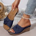 thumbnail image 4 of DXOUPM Sandals Womens Open Toe Floral Decorative Casual Wedge Sandals Slip on Ladies Shoes, 4 of 4