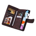 thumbnail image 5 of Case for iPhone 12 Cover Zipper Pocket Wallet Case Magnetic Protective - Braun, 5 of 5