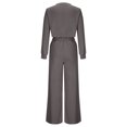 thumbnail image 2 of ShomPort Womens 2PC Matching Set Long Sleeve Crewneck Wrap T-Shirts Drawstring Elastic Waist Loose Pants Going Out Trendy Set, 2 of 7