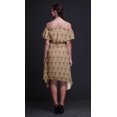 thumbnail image 3 of Bimba Orange Geometric Printed Womens Cold Shoulder Tunic Party Round Neck Shift Dress - Medium, 3 of 6