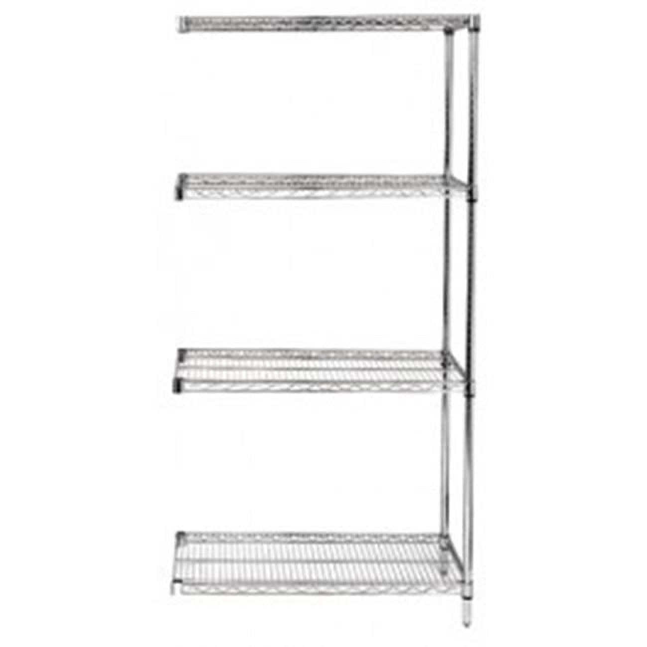 Stainless Steel Wire Shelving 5-Shelf Add-On Unit - 36 x 36 x 63 in.