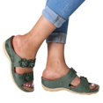 thumbnail image 1 of Oyedens Sandales pour Femmes Plage Été Confort Pantoufles Compensées Bout Ouvert Talon Bas à Enfiler, 1 of 5